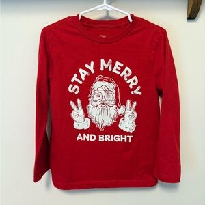 Stay Merry Red Kids Long Sleeve Shirt
